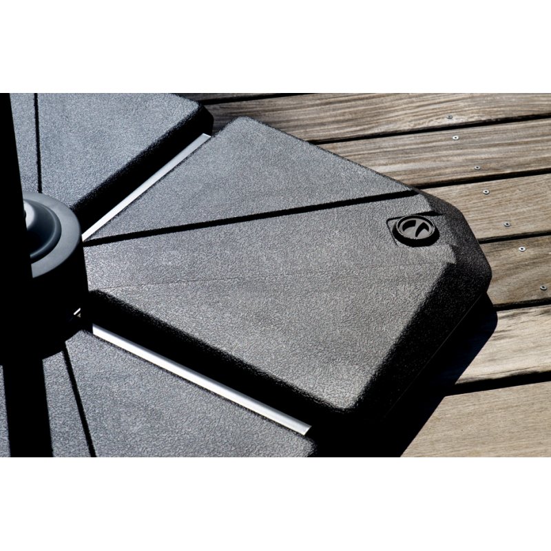 EDA ballastplaat voor parasol, te vullen, donkergrijs, 490×490 mm