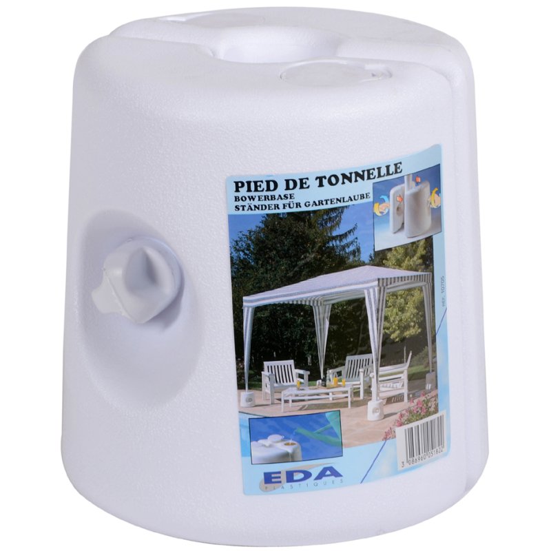 EDA pied de pavillon plastique, remplissable, blanc, 240×255 mm