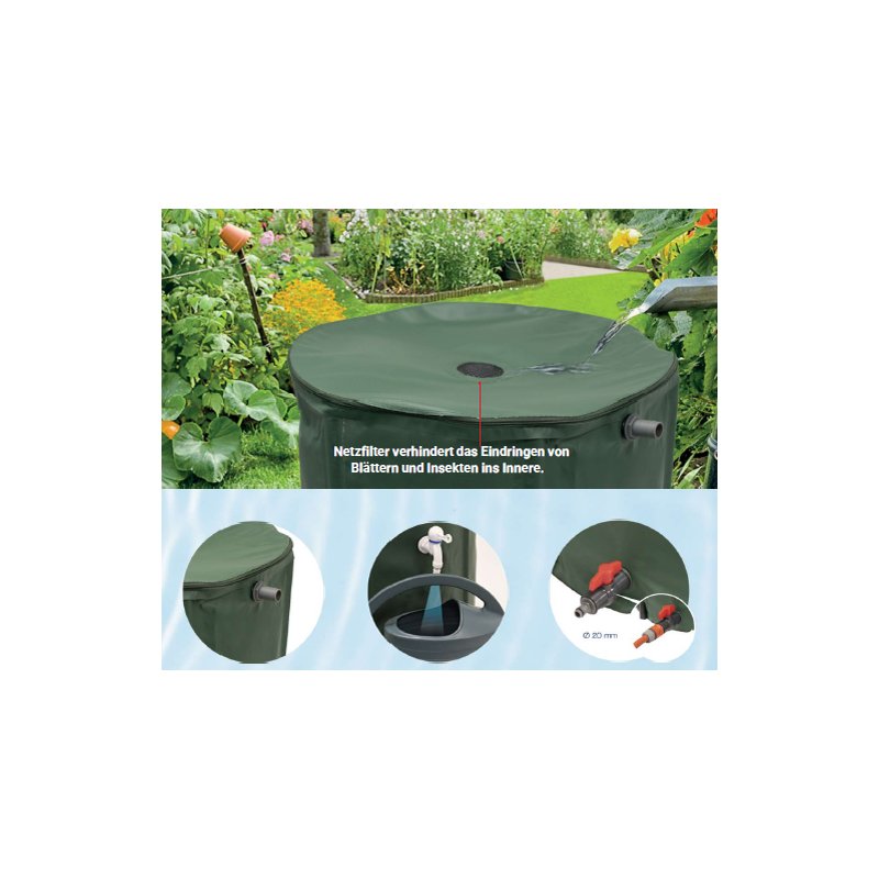 EDA rain barrel RÉCUP'O, green, 500 litres