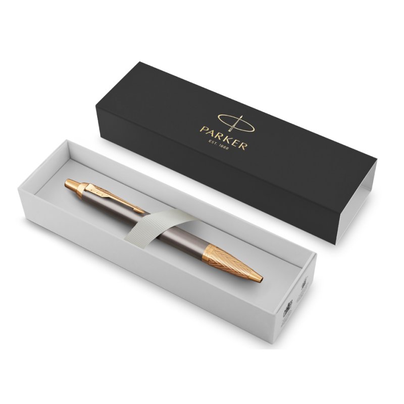 PARKER IM Premium Arrow rollerball, grey, gold-coloured details