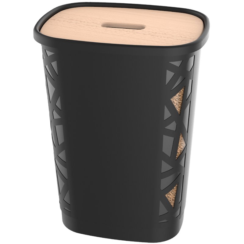 EDA boîte de rangement pour pellets, 70 litres, noir, avec roulettes