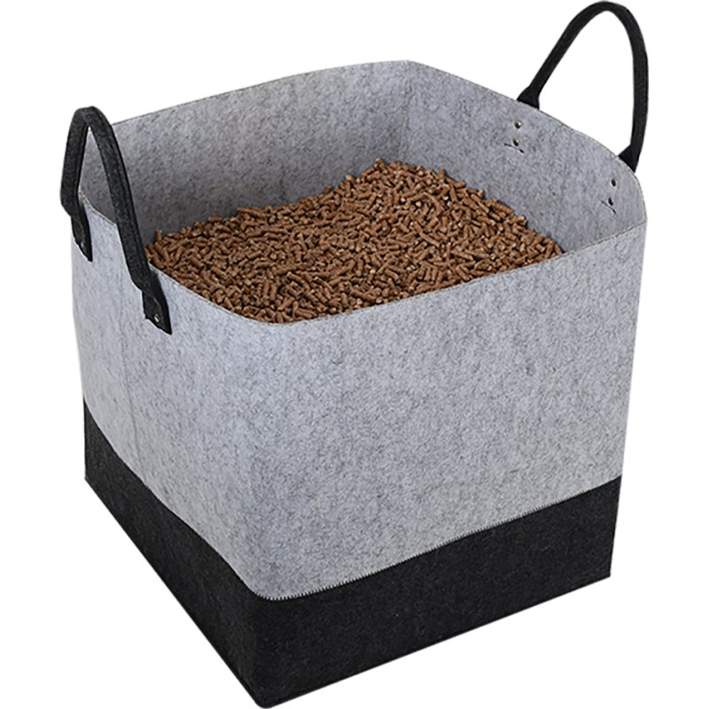 EDA sac de rangement pour pellets en feutre, 60 litres, gris/noir, 40×40×40 cm