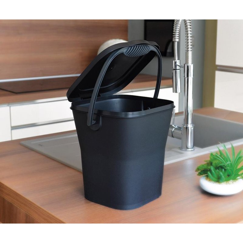 EDA compostbak KOMPOST, 6 liter, antraciet, met deksel