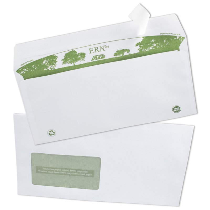 GPV enveloppes ERAPure C5, 162×229 mm, blanc recyclé, 200 pièces