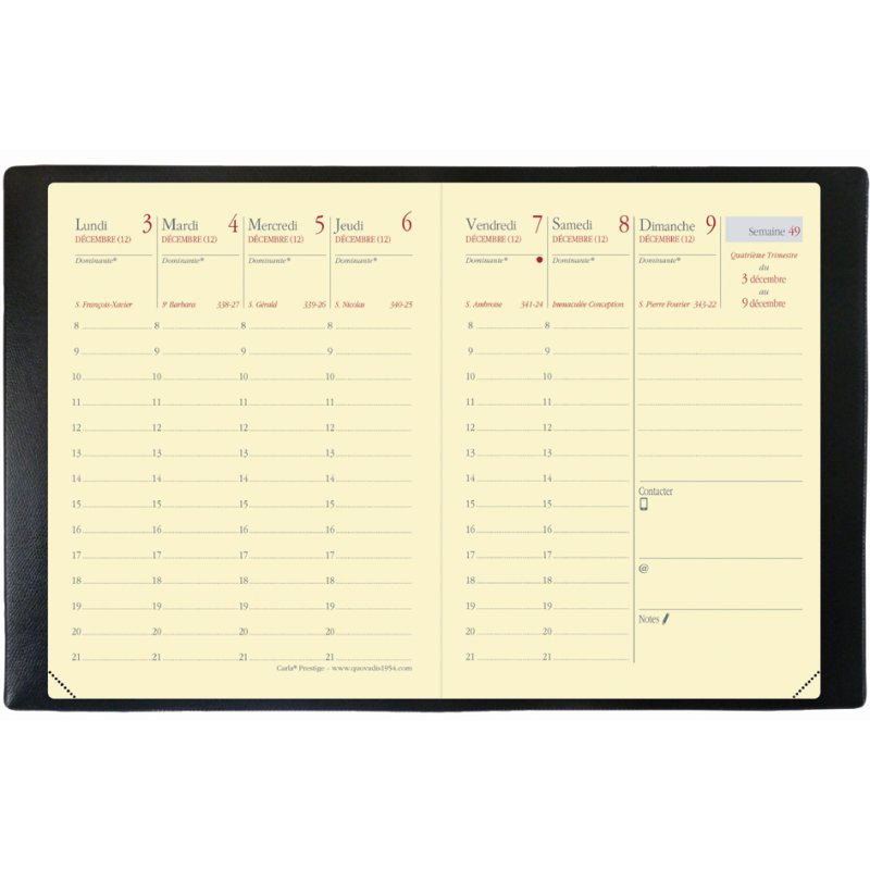 QUO VADIS agenda de poche Carla Prestige 2027, Soho noir, 80 x 105 mm