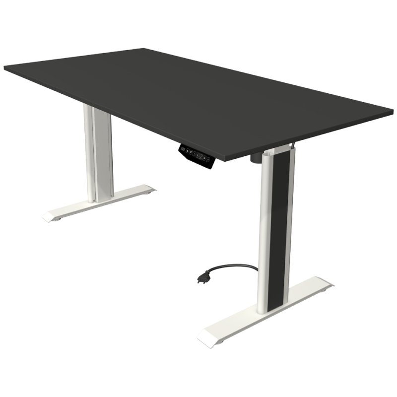 kerkmann bureau assis-debout Move 1 Advance, plateau chêne, réglage électrique, 100×60 cm