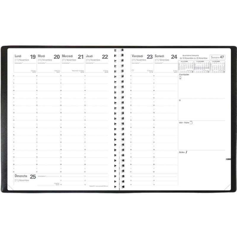 QUO VADIS agenda Président S 2027, 210 x 270 mm, reliure spirale, rouge
