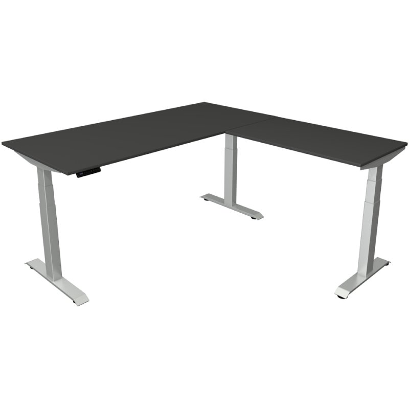 kerkmann bureau assis-debout Move 4, plateau chêne, réglage électrique, 200×100 cm