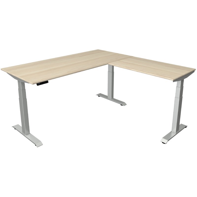kerkmann bureau assis-debout Move 4, plateau chêne, réglage électrique, 200×100 cm