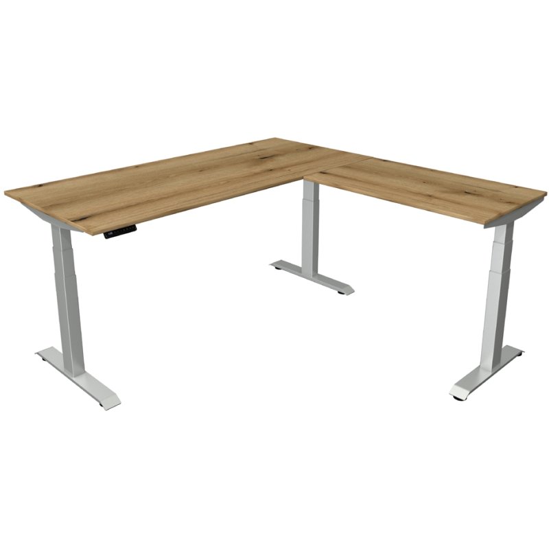 kerkmann bureau assis-debout Move 4, plateau chêne, réglage électrique, 200×100 cm