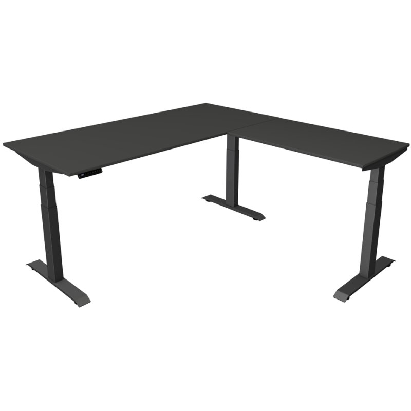Kerkmann bureau assis-debout Move 4 avec caisson, réglable électriquement, blanc, 200×100 cm