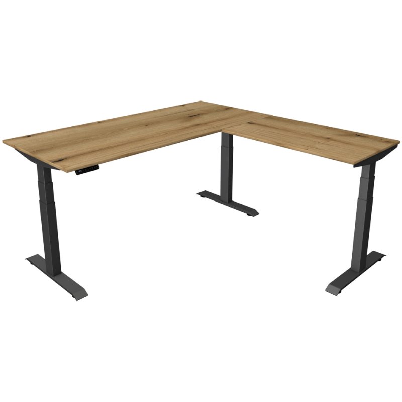 Kerkmann bureau assis-debout Move 4 avec caisson, réglable électriquement, blanc, 200×100 cm