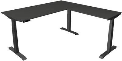 kerkmann zit-sta bureau Move 4, met uitbouw, antraciet, elektrisch verstelbaar, 180×80 cm