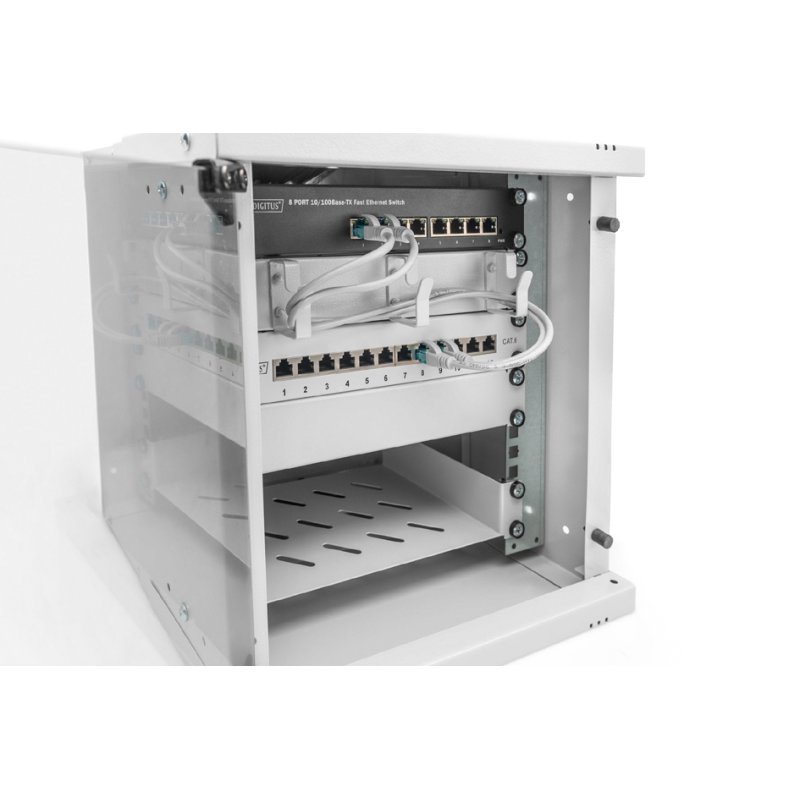 DIGITUS armoire murale SOHO PRO 10 pouces, 315×300 mm, gris clair, 6 HE
