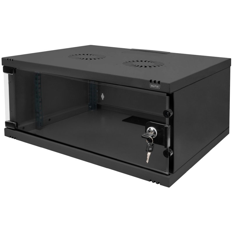 DIGITUS Armoire murale 19 pouces SOHO 4HE, verrouillable, noir