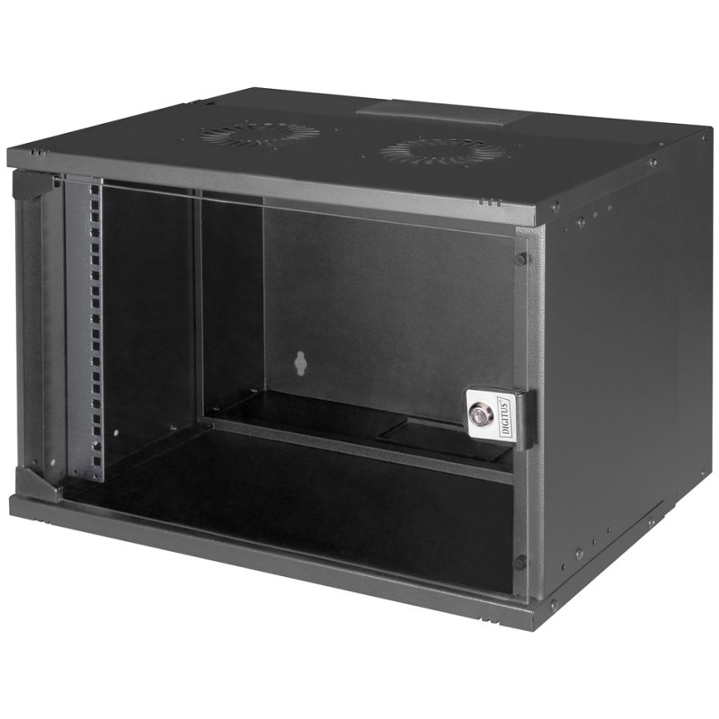DIGITUS Wandkast, afsluitbaar, zwart, 540 x 400 x 370 mm
