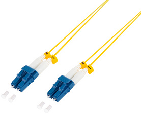 LogiLink Professional glasvezelkabel LC-duplex naar LC-duplex OS2, singlemode, geel, 0,5 m