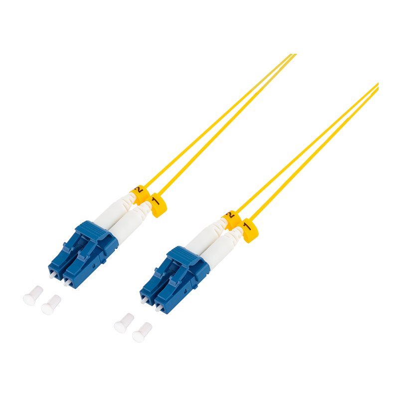 LogiLink Professional câble de brassage fibre optique LC-Duplex, OS2 singlemode, jaune, 1,0 m