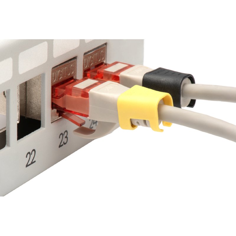 DIGITUS pinces de couleur pour câbles réseau, couleurs assorties, RJ45, 100 pièces