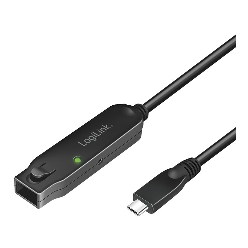 LogiLink Câble d'extension actif USB 3.2 Gen2, USB-C, 5 mètres, noir