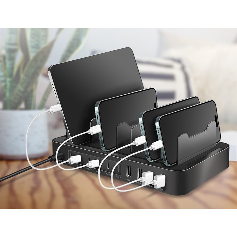 LogiLink USB charging station, black, 4x USB-A & 6x USB-C, 120 Watt