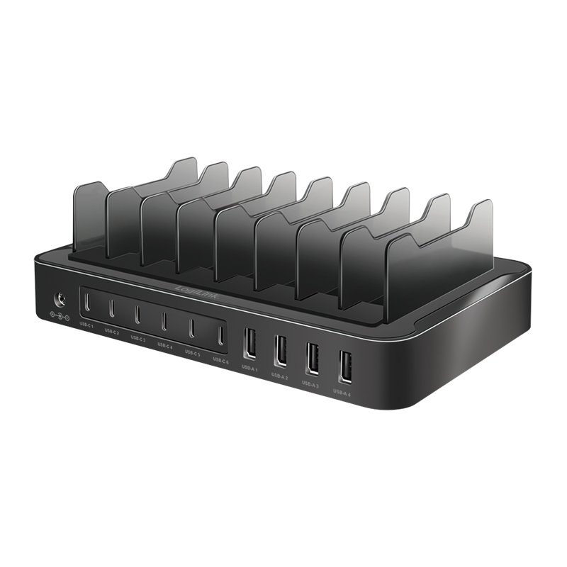 LogiLink USB charging station, black, 4x USB-A & 6x USB-C, 120 Watt
