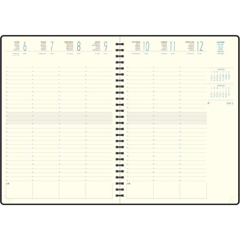 EXACOMPTA Agenda de bureau Eurotime 29S 2027, 210 x 297 mm, reliure spirale, bleu