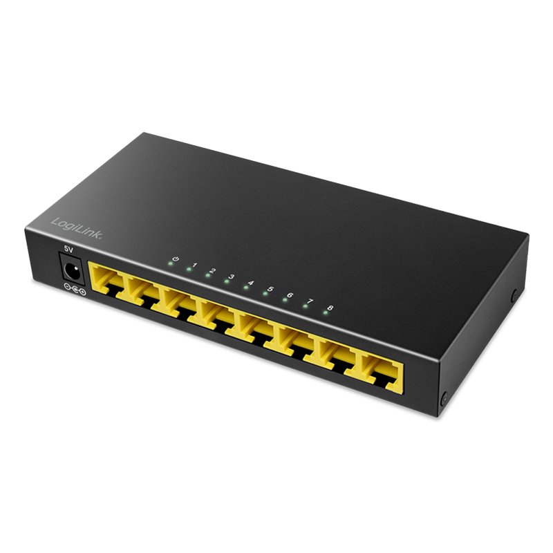 LogiLink Professional switch ethernet gigabit bureau, 8 ports, noir