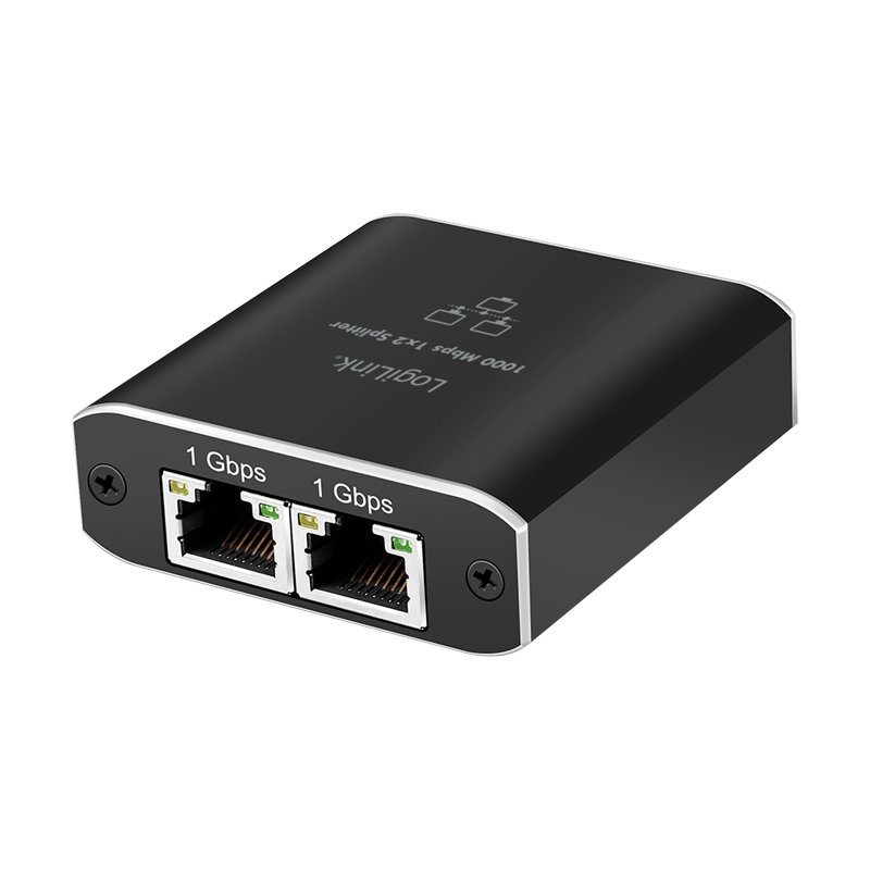 LogiLink Professional Gigabit Ethernet splitter, RJ45/USB-C to 2x RJ45, 1000 Mbit/s