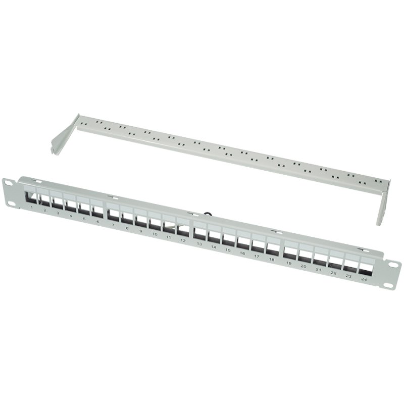 LogiLink Professional 19 inch patchpaneel, 24 poorts, afgeschermd, lichtgrijs