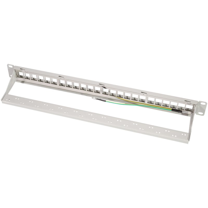 LogiLink Professional panneau de brassage 19 pouces, 24 ports, blindé, gris clair
