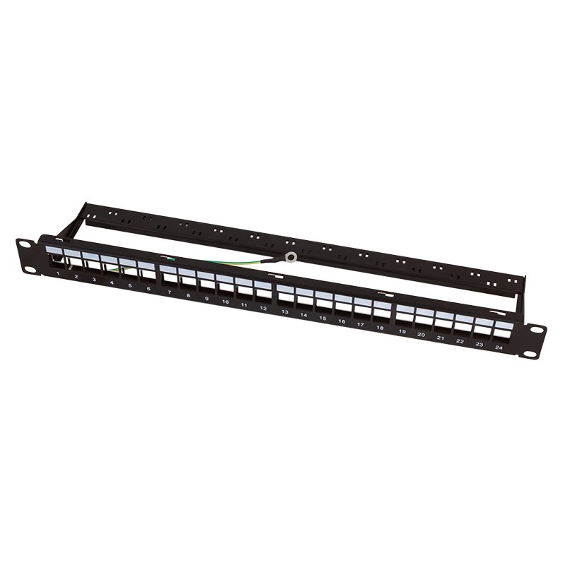 LogiLink Professional panneau de brassage 19 pouces, 24 ports, blindé, gris clair