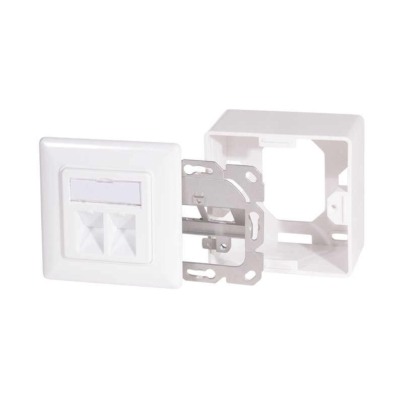 LogiLink Professional junction box Cat.6A, 2x RJ45, white, shielded