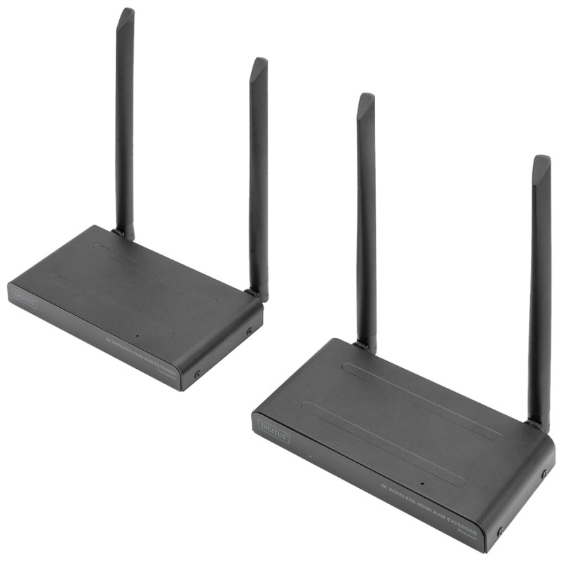DIGITUS 4K draadloze HDMI KVM extender set, 150 m, metalen behuizing