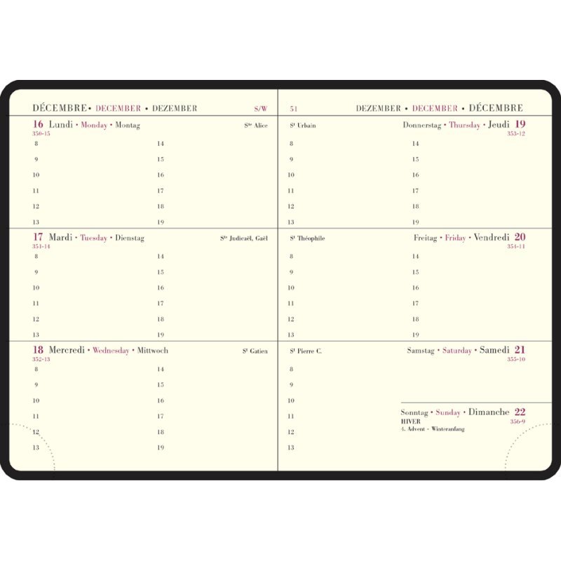 EXACOMPTA agenda La Semaine Planifiée 13, 90 x 130 mm, week across 2 pages, pack of 5