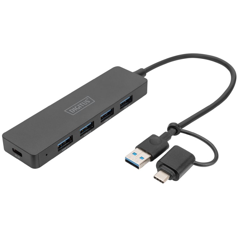DIGITUS Concentrateur USB 3.0 4 ports, ultra-mince, noir