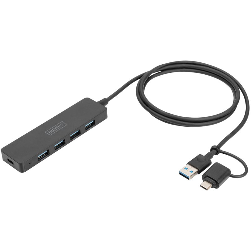 DIGITUS Concentrateur USB 3.0 4 ports, ultra-mince, noir