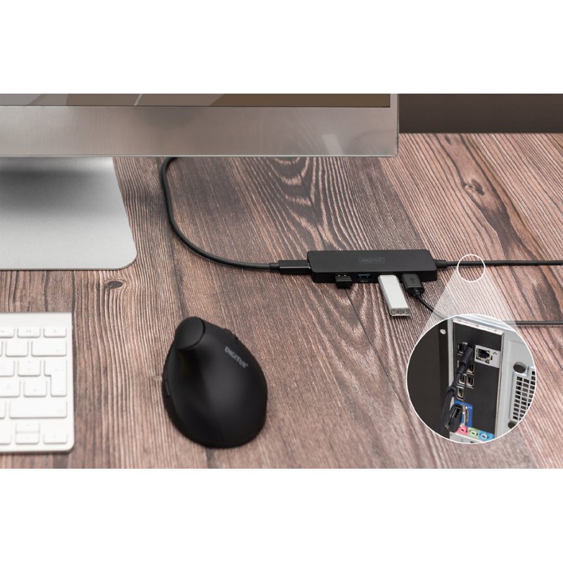 DIGITUS Concentrateur USB 3.0 4 ports, ultra-mince, noir