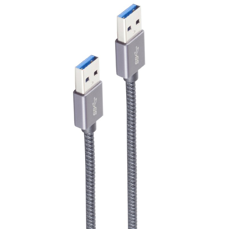 shiverpeaks USB 3.2 kabel USB-A stekker, 0,50 m, grijs, 10 Gbit/s