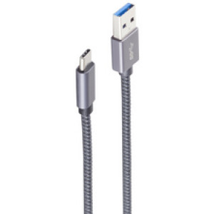 shiverpeaks USB 3.2 kabel USB-A naar USB-C, 0,5 meter, grijs