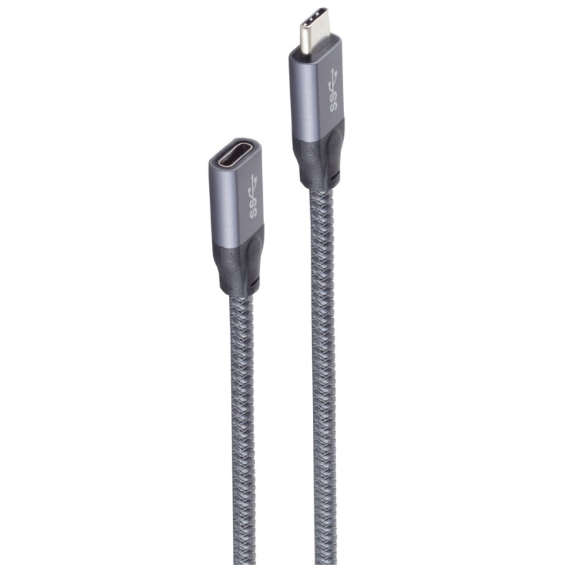 shiverpeaks USB 3.2 kabel USB-C naar USB-C, 1,5 m, grijs