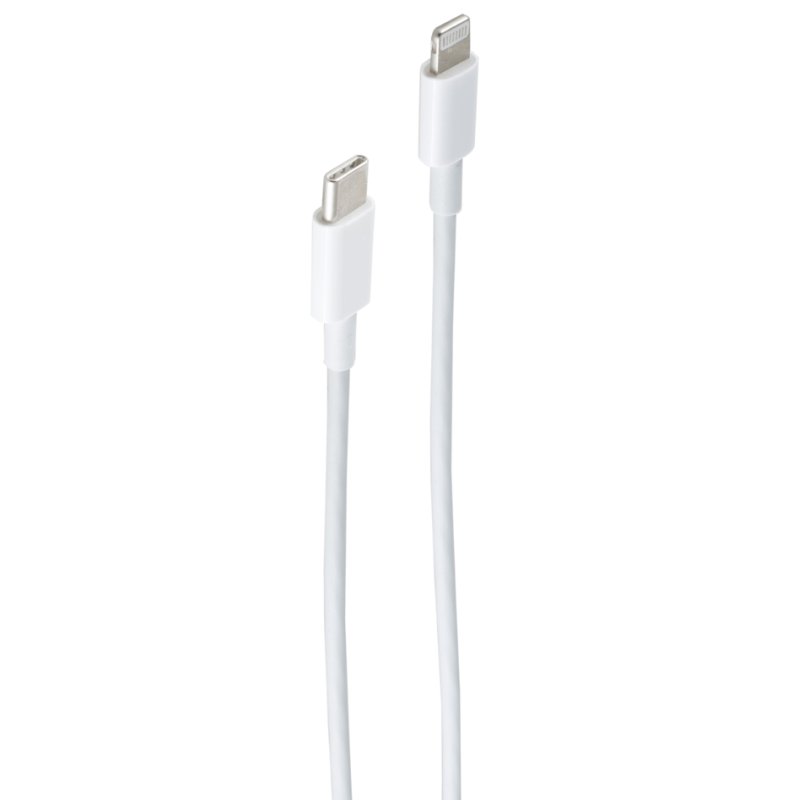 shiverpeaks BASIC-S PD oplaadkabel, USB-C naar Lightning, wit, 1,5 m