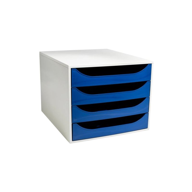 EXACOMPTA ladenbox ECOBOX, 4 laden, framboosrood, A4+