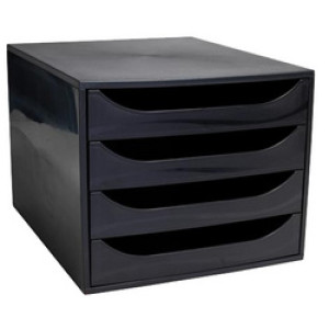 EXACOMPTA ladebox ECOBOX, 4 laden, zwart, A4+