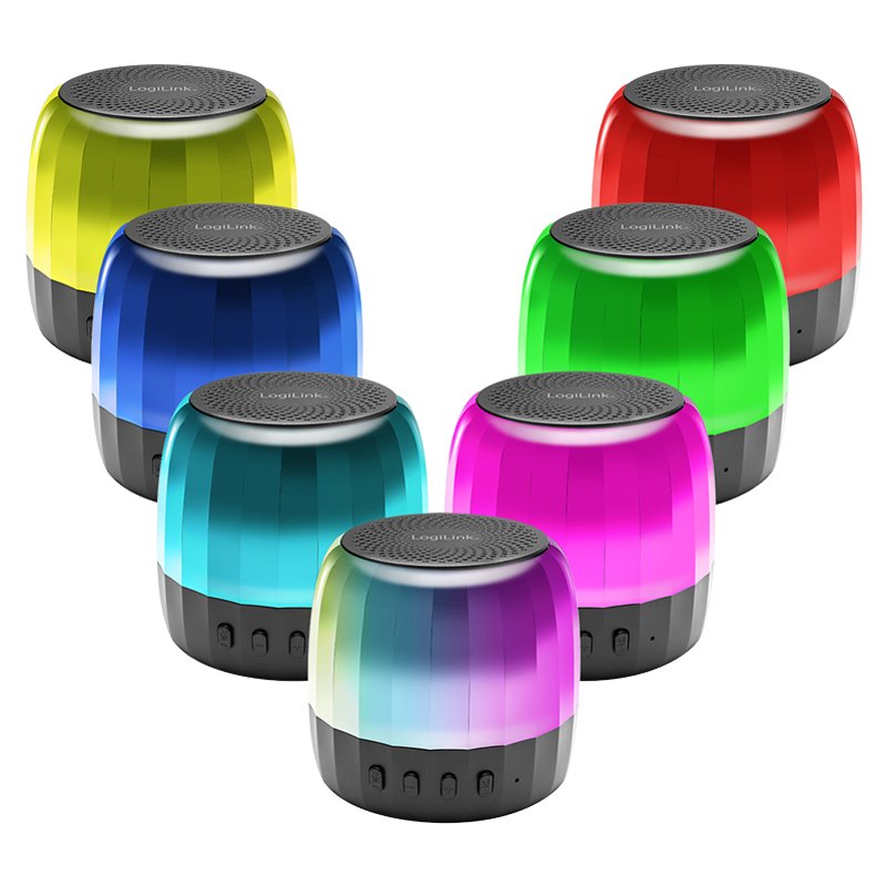 LogiLink Bluetooth speaker with party lights, black, TWS 5.2