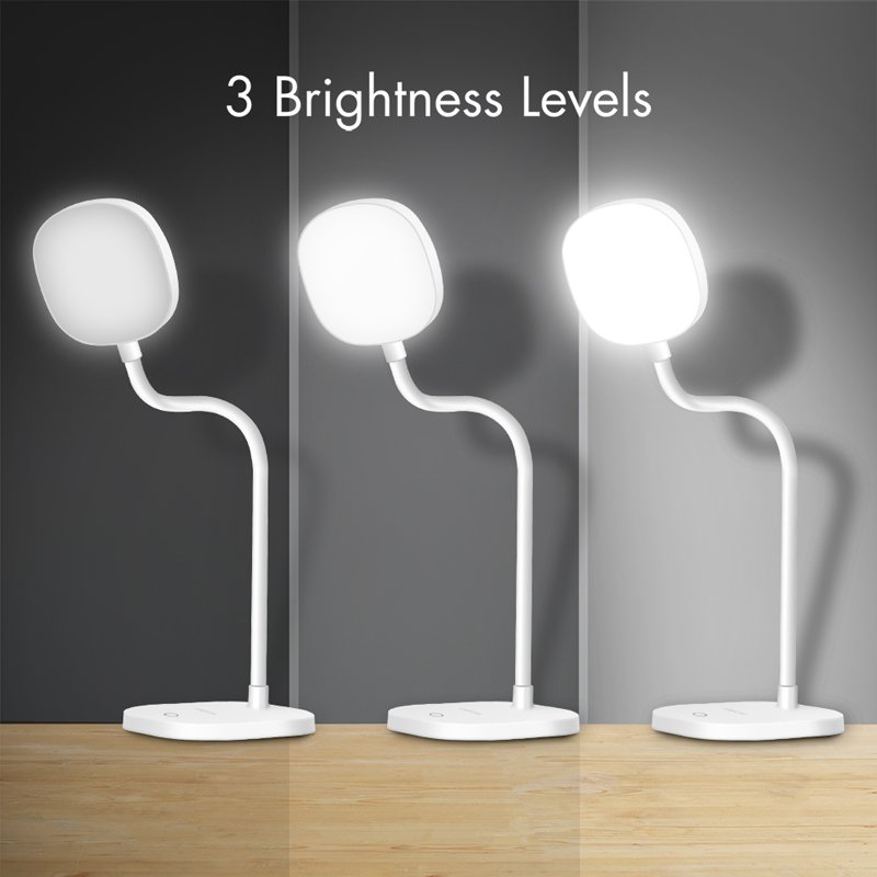 LogiLink LED desk lamp with stand, white, flexible gooseneck, touch control