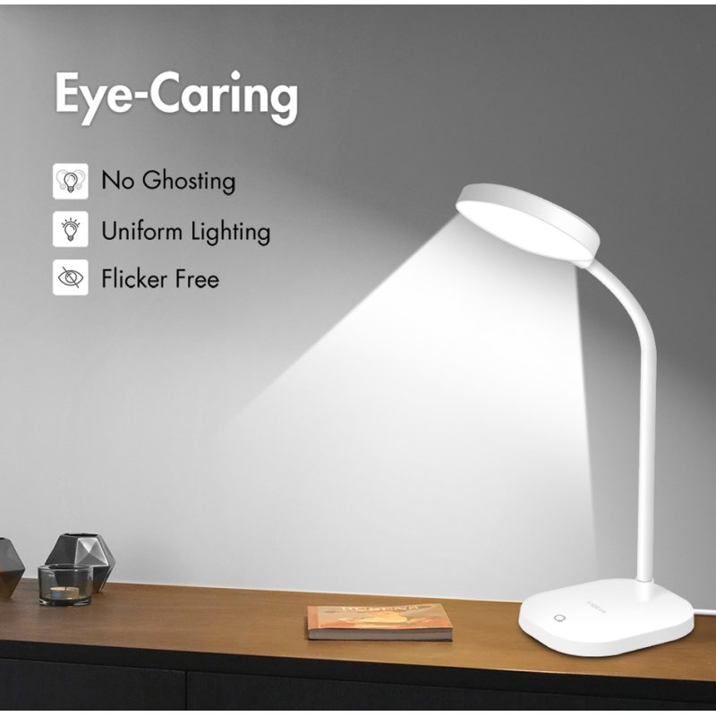LogiLink LED desk lamp with stand, white, flexible gooseneck, touch control