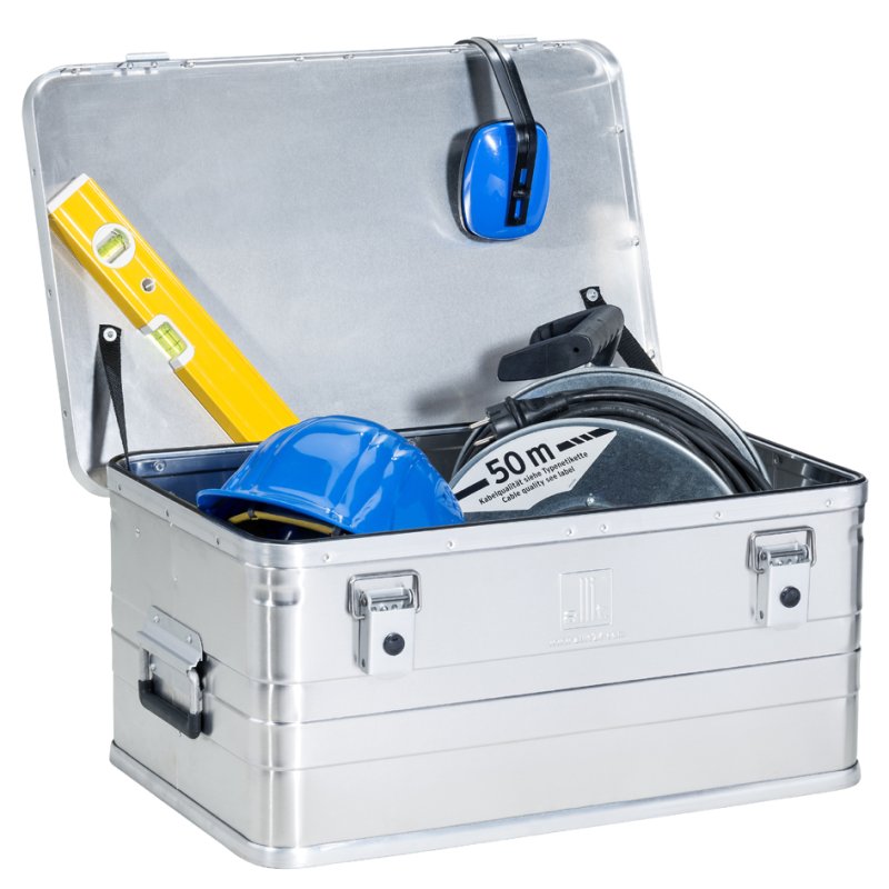 allit aluminium transportkoffer AluPlus Box S 47, zilver, 585×265×385 mm