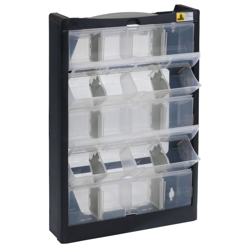 allit VarioPlus onderdelen organizer, 5 vakken, draaghandvat, 300×80×465 mm