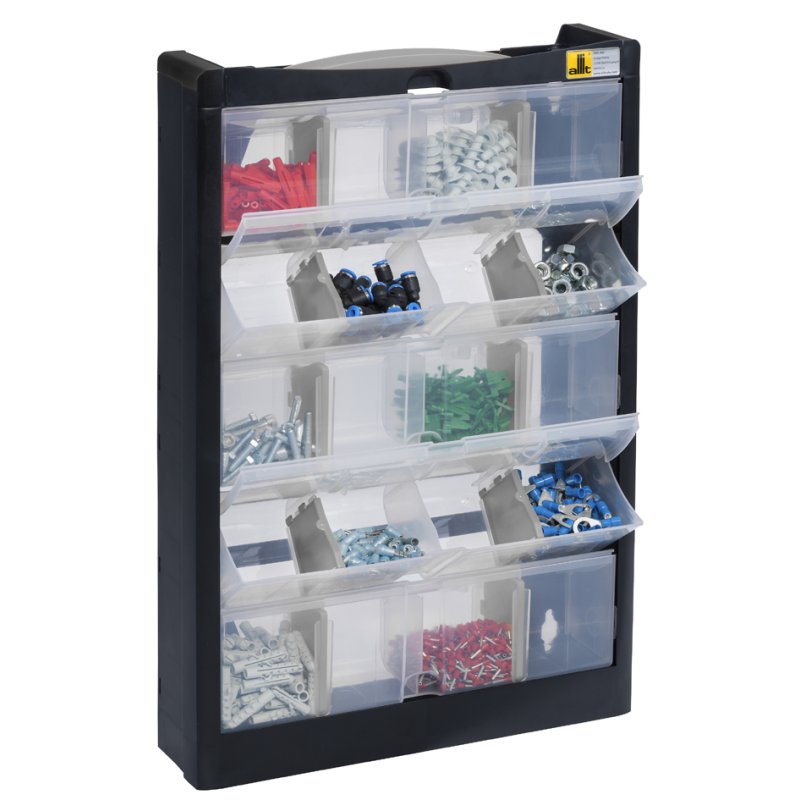 allit VarioPlus onderdelen organizer, 5 vakken, draaghandvat, 300×80×465 mm
